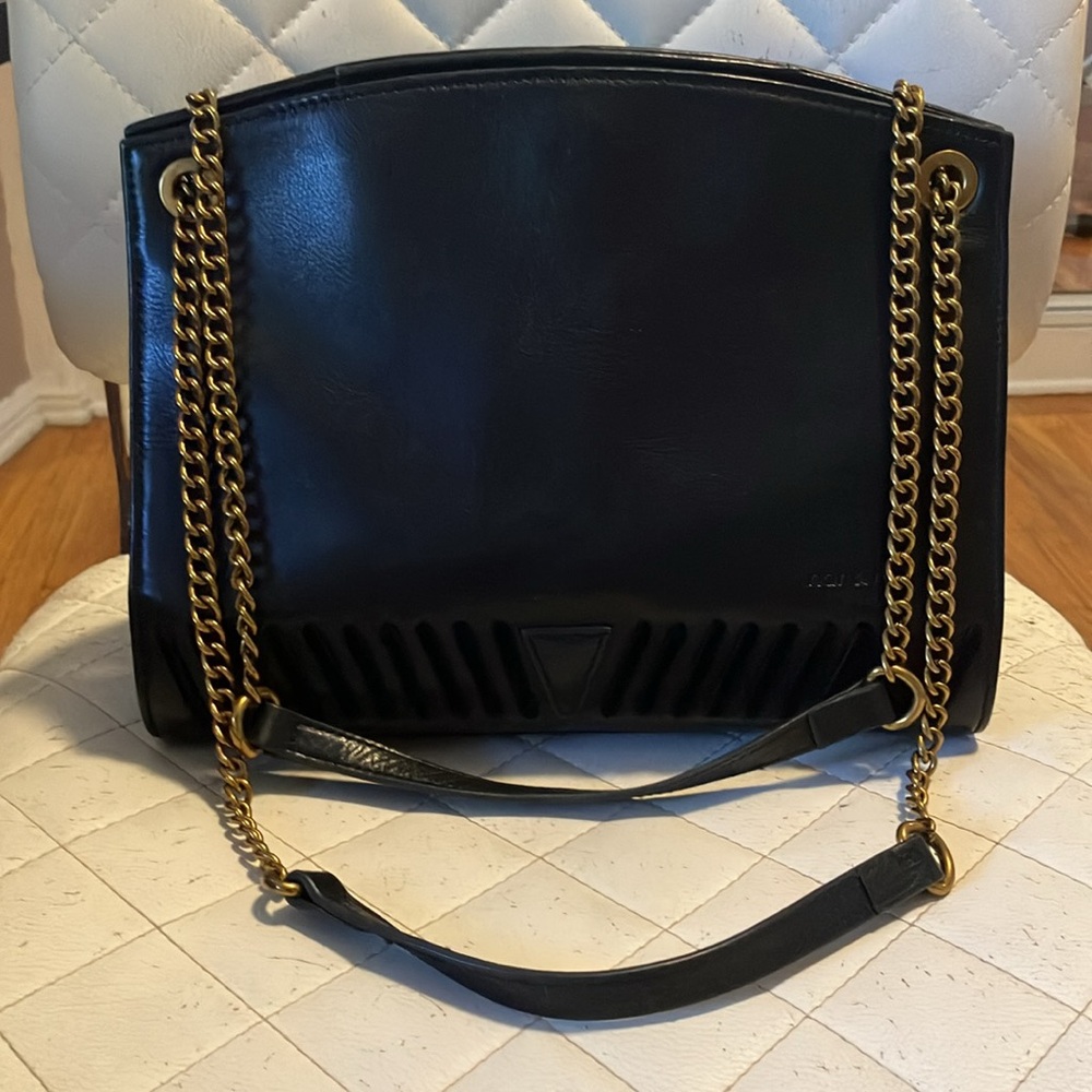 Stylish Parisian Leather Black Bag by French brand Nat & Nin